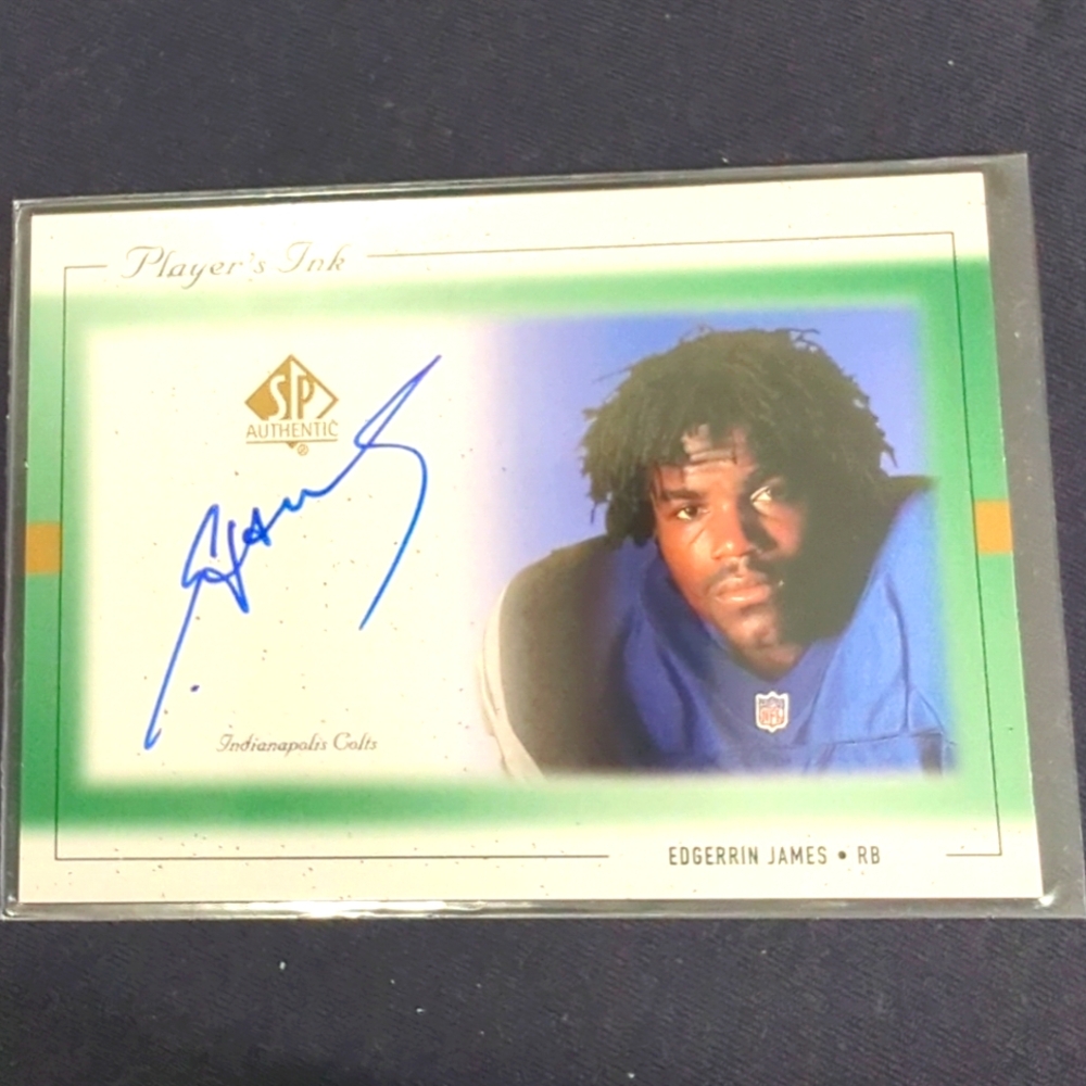 1999 SP Authentic Player's Ink Edgerrin James #EJ-A Rookie Auto RC HOF